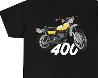 Yamaha DT400 Classic Motorcycle Unisex Heavy Cotton Motorcycle T Shirt, impresa y enviada desde Miami USA