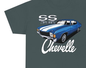 Chevrolet Chevelle 396 SS Unisex Heavy Cotton Muscle Car Camiseta, impresa y enviada desde Miami EE. UU.