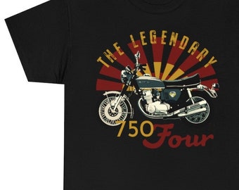 Honda CB750 Four Unisex Heavy Cotton Motorcycle T Shirt, Printed & Dispatched from Miami USA