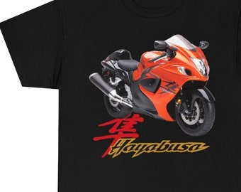 Suzuki Hayabus GSX 1340 Unisex Heavy Cotton Motorcycle T Shirt, Printed & Dispatched from Miami USA