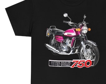 Suzuki GT750 J Unisex Heavy Cotton Motorcycle T Shirt, impresa y enviada desde Miami USA