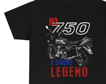 Kawasaki H2 750 Camiseta de motocicleta de algodón pesado unisex, impresa y enviada desde Miami USA2