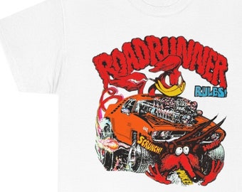 Plymouth Roadrunner Hemi Orange Unisex Heavy Cotton Tee, Printed in USA