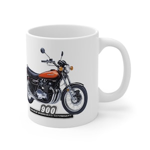 Kawasaki Z1 Z900 Classic Japanese Motorcycle Ceramic Coffee Mug 11oz, Printed in USA