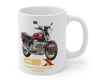 Honda CBX 24 Válvulas Classic Japanese Motorcycle Ceramic Coffee Mug 11oz, Impreso en USA