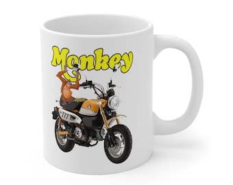 Honda MIni Trail Monkey Bike Motorcycle Ceramic Coffee Mug 11oz, Printed in USA