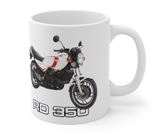Yamaha RD350 LC Classic Japanese Motorcycle Ceramic Coffee Mug 11oz, Printed in USA