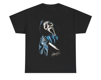 Horror Halloween Scream Ghostface T Shirt, Printed in USA Sizes S to 5XL