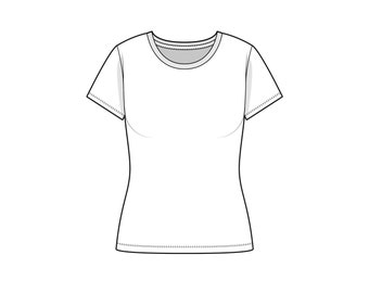 Camiseta Vector Moda Flats Sketch Set / Fashion Template Mujeres