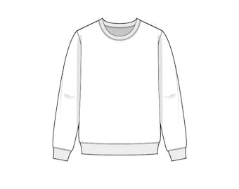 Sweatshirts Vector Fashion Flats Sketch Set / Fashion Template