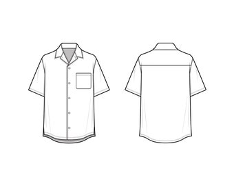 Long Sleeve Polo Shirt Flat Drawing | Etsy