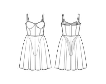 Dress drawing | Etsy