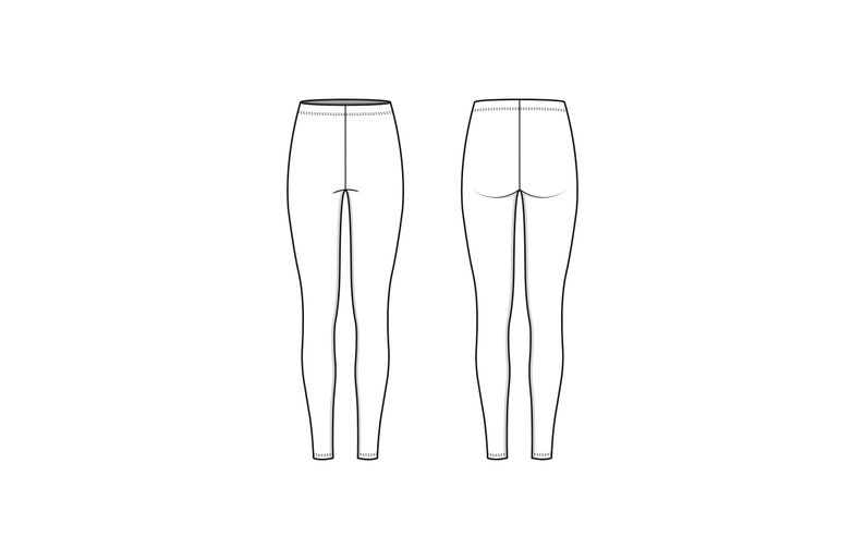 Leggings Flat Drawing Etsy