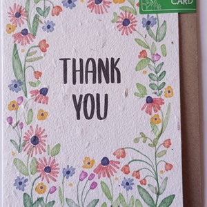 Carte de remerciement Plant me - Papier ensemencé pour faire pousser vos propres fleurs