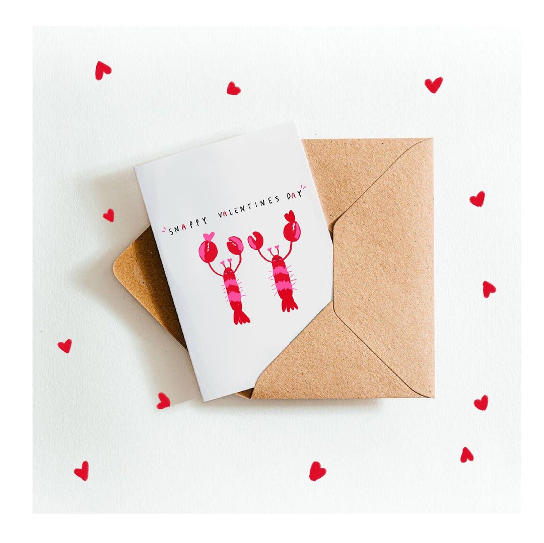 Lobster Valentines Day Card Be My Valentine Day Card Sea Creature