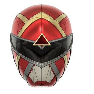 Boom red omega power ranger 3d model helmet