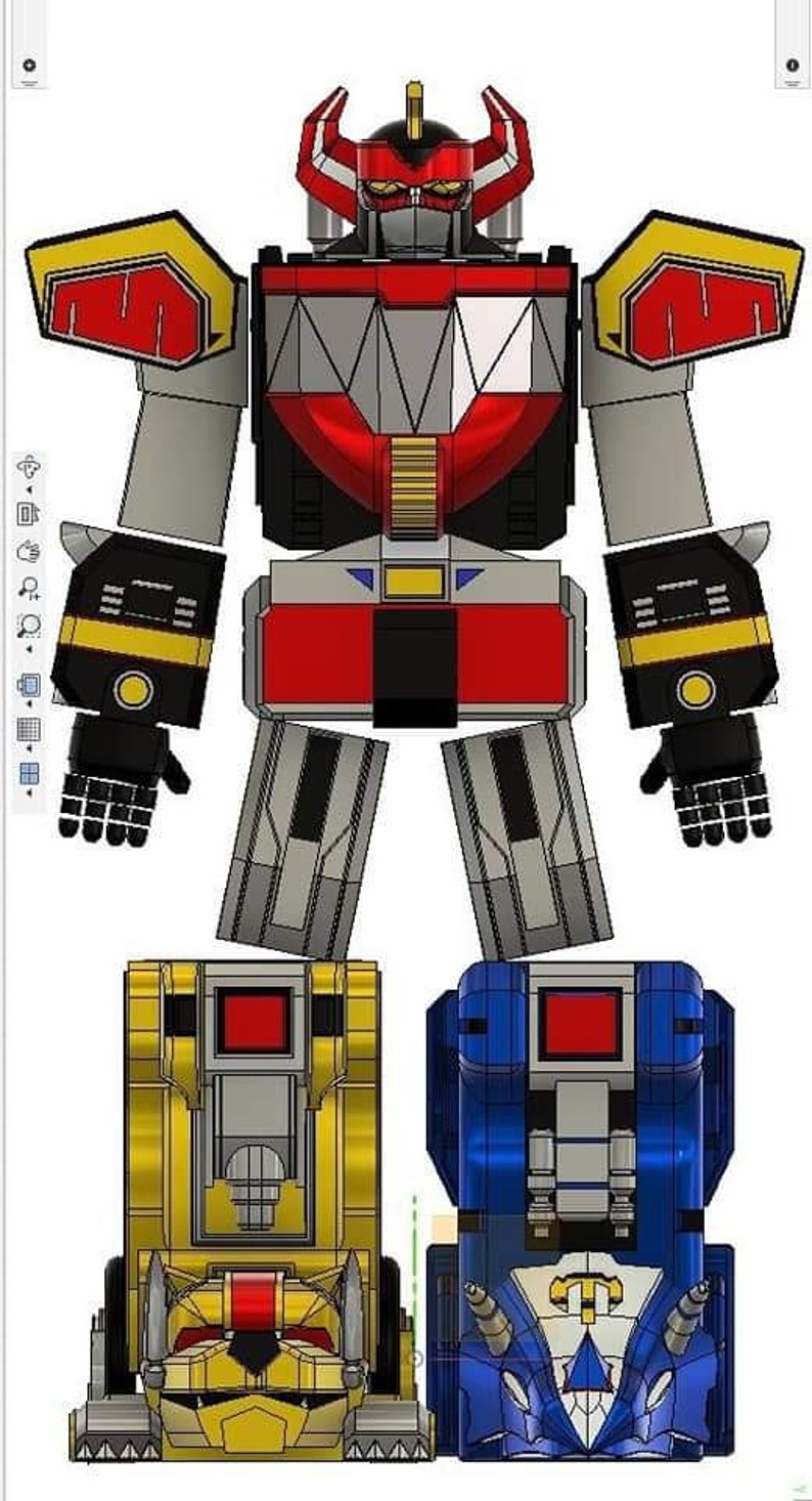 Power rangers Megazord MMPR armor 3d model Etsy