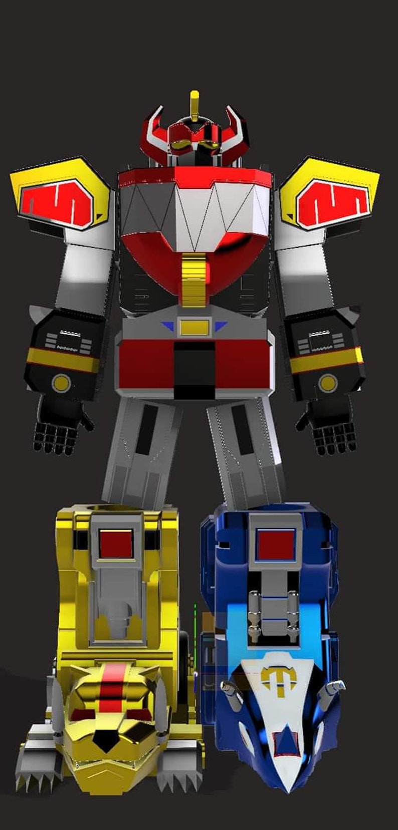 Power rangers Megazord MMPR armor 3d model Etsy
