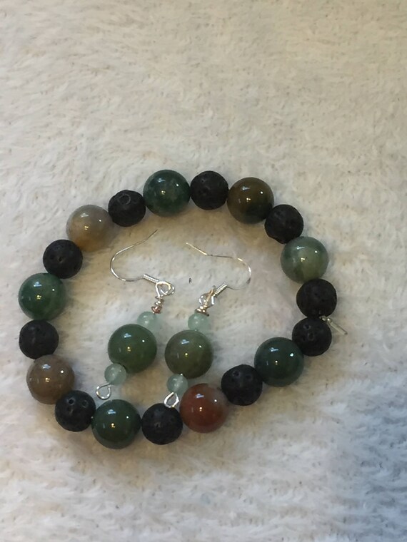 Lava /& aventurin earrings