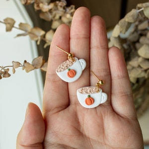 Pumpkin Spice Latte Mini Dangles | Coffee Mug Dangles, PSL dangles, polymer clay mini dangles