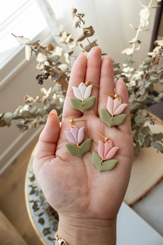 Tulip Dangles | Handmade Polymer Clay Earrings