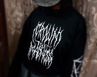 Crown of Madness - Sudadera corta con capucha DND Mock Metal