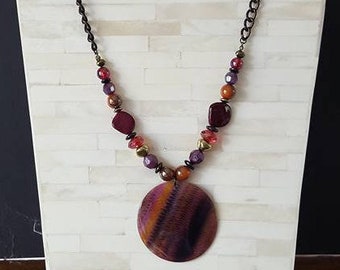 Necklace  Pendant Purple Tones