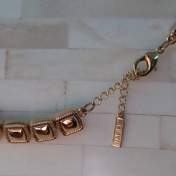 Napier  Necklace  18 Inch Gold Squares Chain Link… - image 4