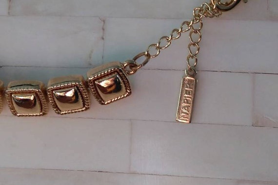 Napier  Necklace  18 Inch Gold Squares Chain Link… - image 6