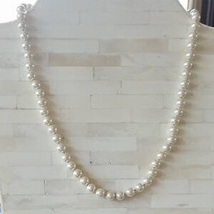 Faux Pearls 21 Inches 8 8.5mm Knotted image 1