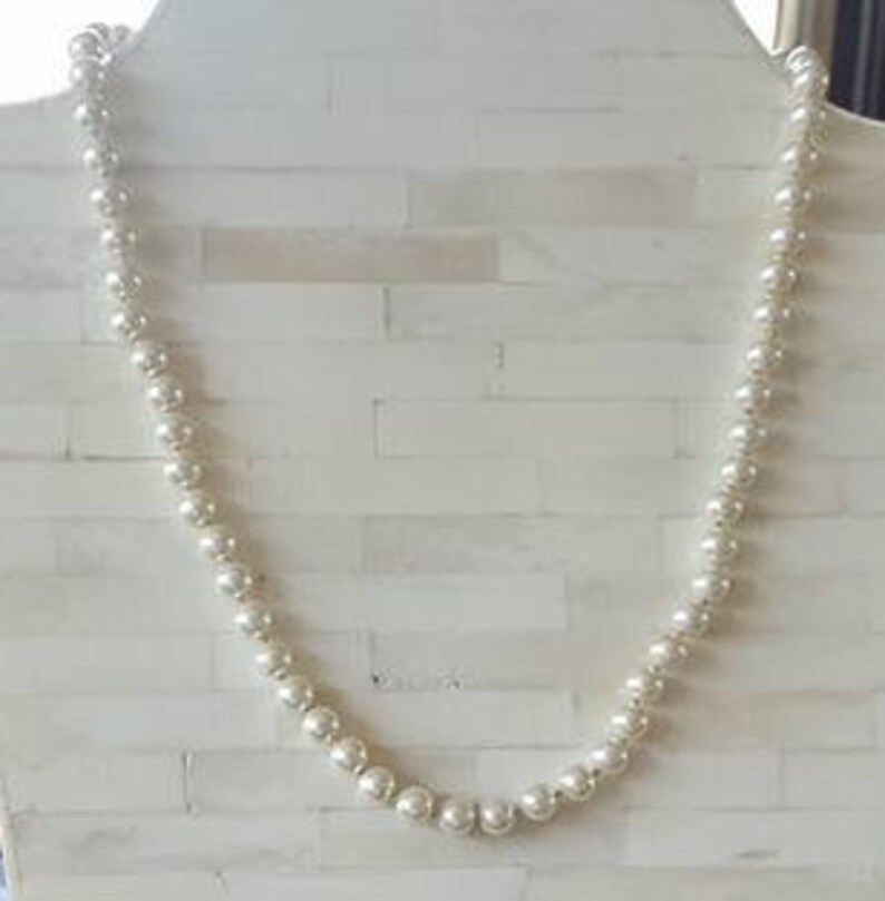 Faux Pearls 21 Inches 8 8.5mm Knotted image 1