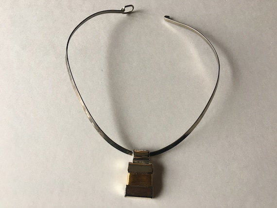 Choker Necklace Metal Medallion Vintage - image 1