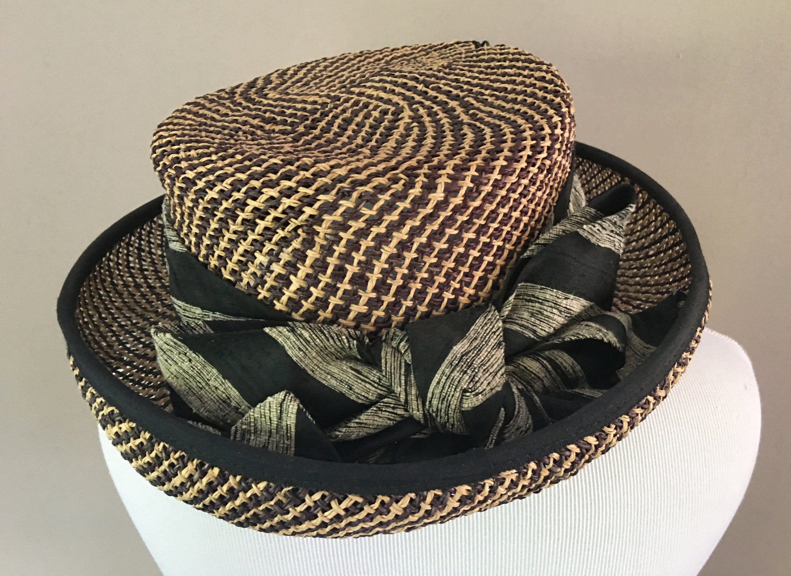 Hat Eric Javits Black Tan Houndstooth 