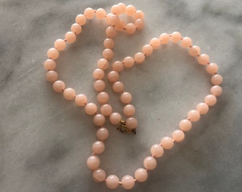 23 Inch Necklace Pink Beads Single Strand Vintage Jewelry