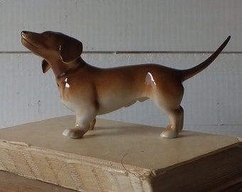 Vintage Royal Dux Dachshund - Porcelain Bohemia Czechoslovakia - Dog Figurine - Royal Dux Porcelain Animal - Royal Dux Mid century - 1960s