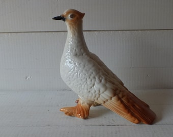 Dove Porcelain Figure - Porcelain Cero Romania - Porcelain Figurine Pigeon - Life-Size Dove Figure - Vintage 1960s
