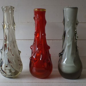 Art Glass Vase by Dragan Drobnjak - Prokuplje Made in Yugoslavia - Unique Handmade Glass Vase  -  Vintage 1960s