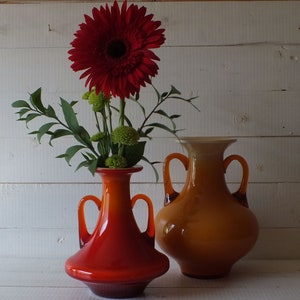 Art Glass Vases by Dragan Drobnjak - Prokuplje Made in Yugoslavia - Two Art Glass Vases - Unique Handmade Glass Vases -  Vintage 1960s