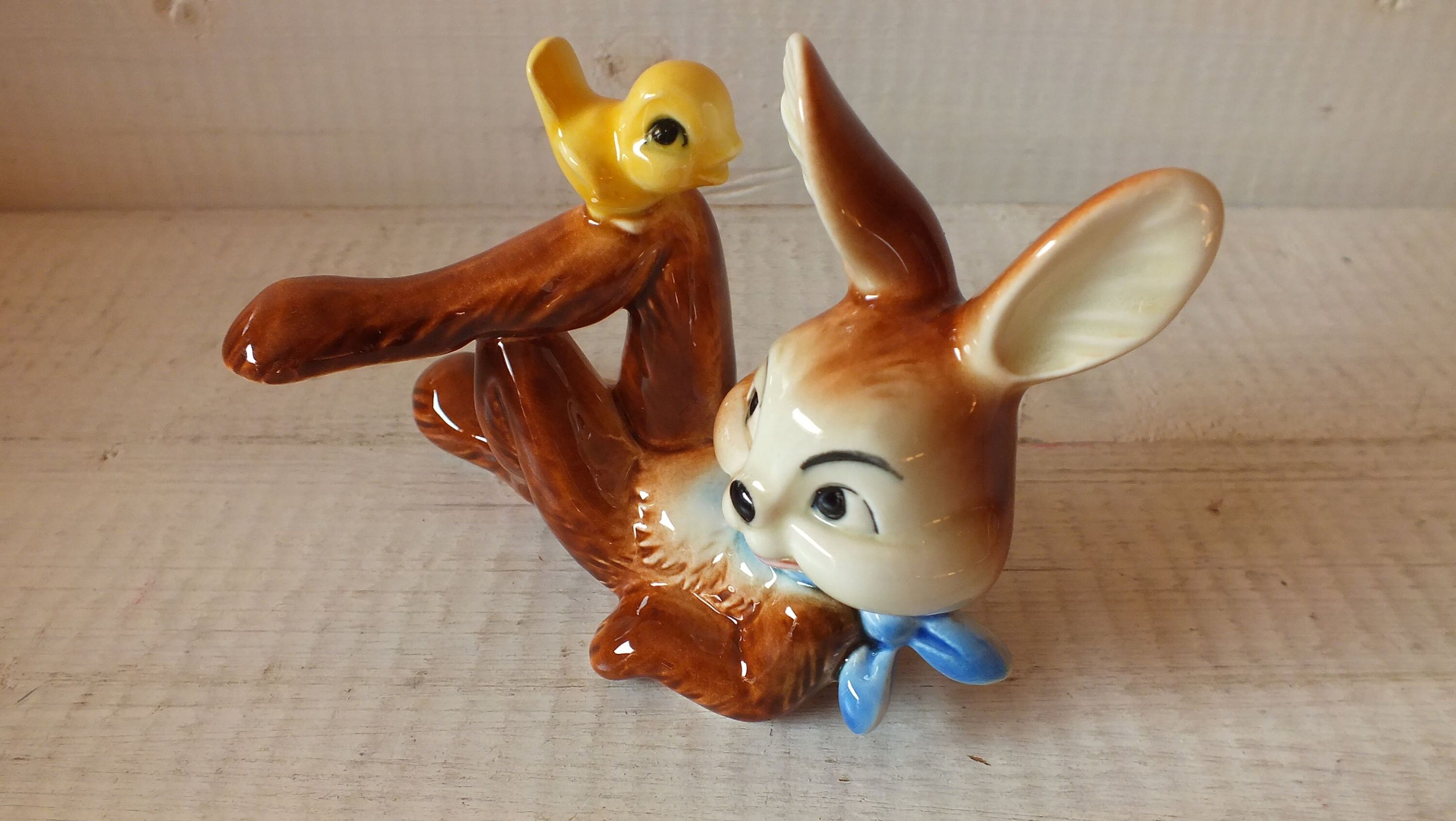 Vintage Goebel Rabbit With Bird Porcelain Figure Goebel West Etsy