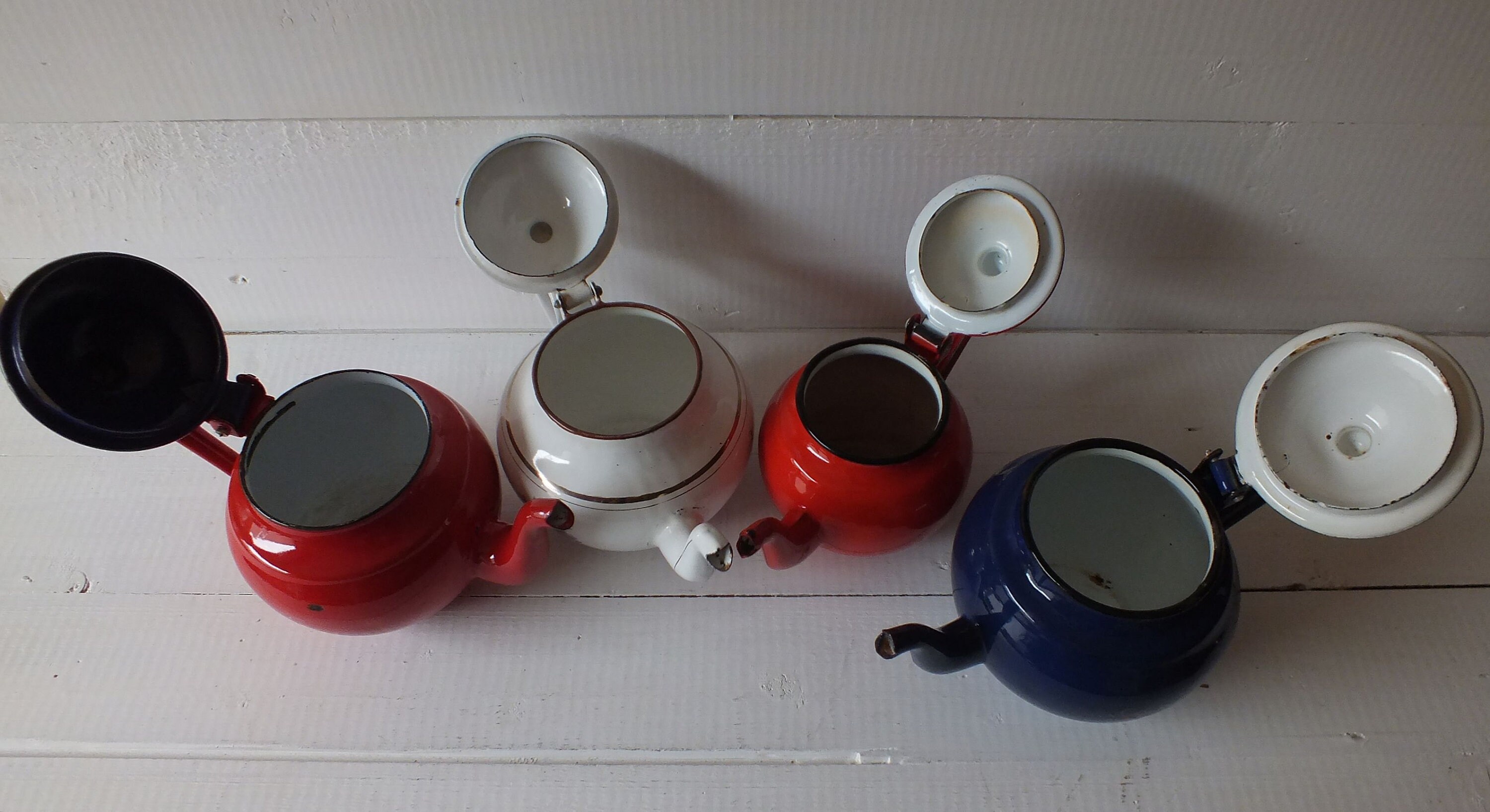 Small Enamel Tea Kettles Enamel Coffee Pots Country Etsy