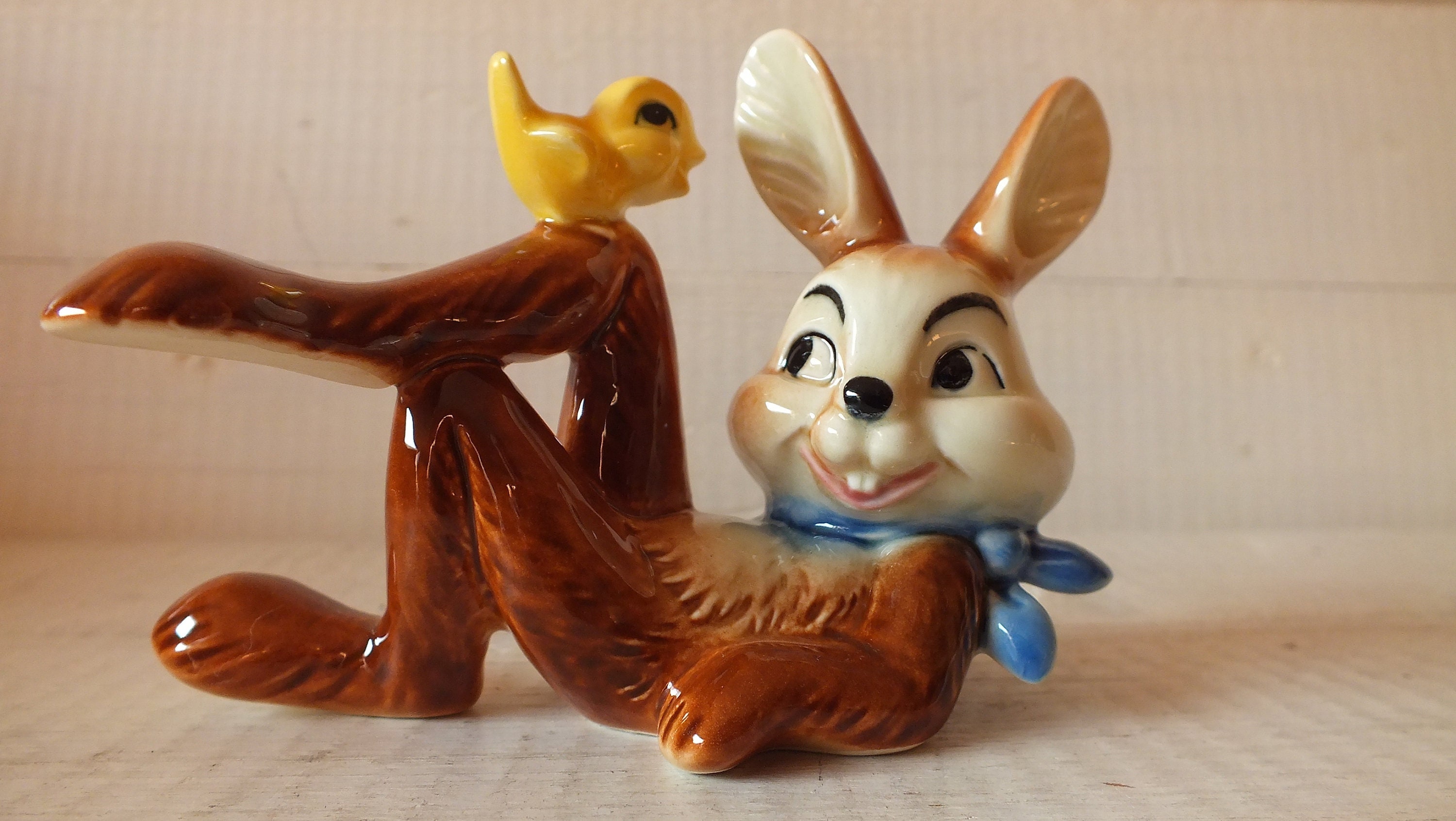 Vintage Goebel Rabbit With Bird Porcelain Figure Goebel West Etsy