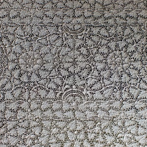 Toalha de mesa grande de renda veneziana - Burano feita à mão com agulha italiana de renda de algodão - Veneza Handwork Shabby Chic - Vintage anos 60