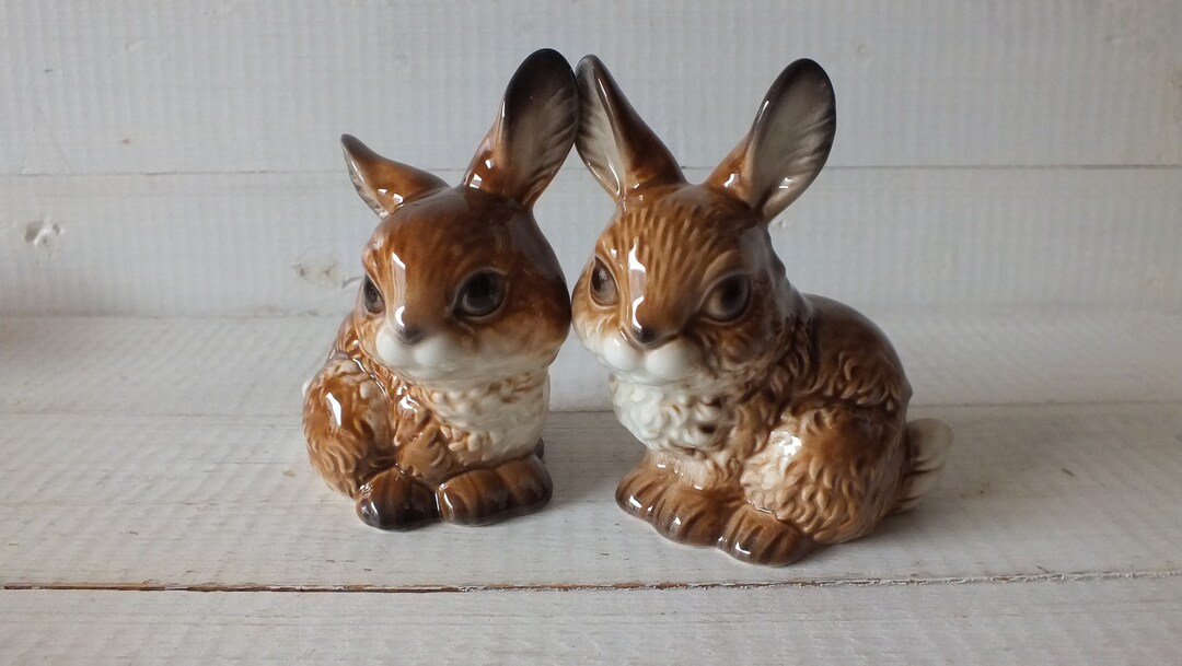 Vintage Goebel Two Rabbits Porcelain Pair Figures Goebel Etsy