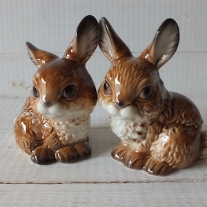 Vintage Goebel Two Rabbits - Porcelain Pair Figures Goebel West Germany - Goebel Figurines Bunny - 1960s