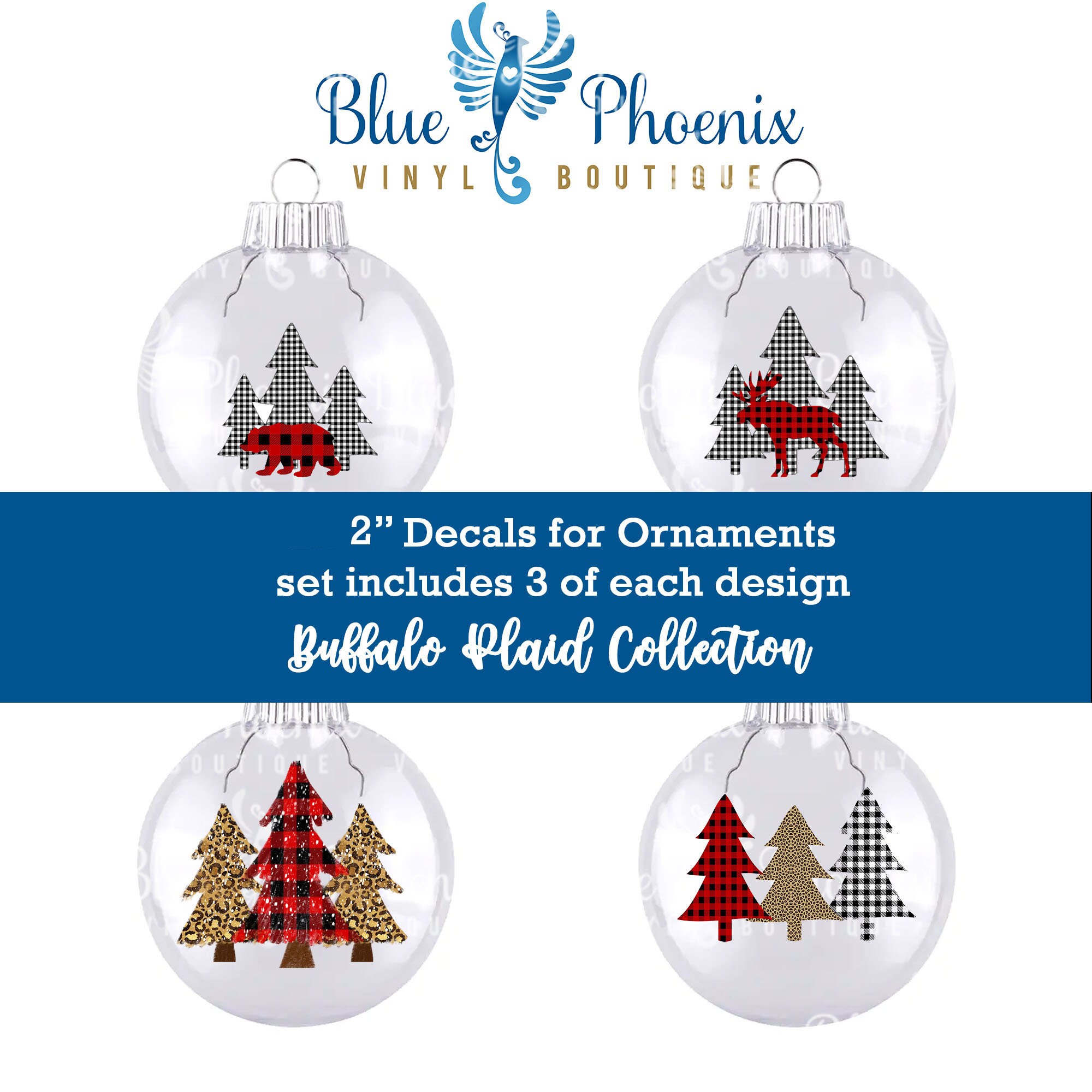 Christmas Decals for Flat Disc Ornaments Etsy