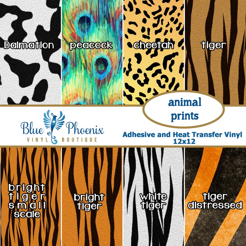 Animal Print Heat Transfer Adhesive Vinyl 12x12 HTV Peacock - Etsy