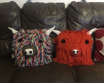 crochet highland cow cushion pattern