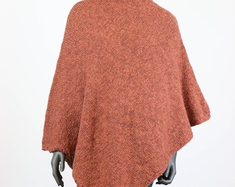 Merino wool knit poncho Elegant warm soft wrap  Women cape Wool wrap Merino wool shawl Hand knitted Poncho laine