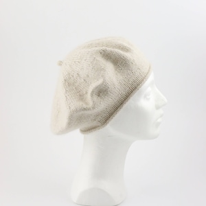 Women merino/alpaca beret, French beret hat, Winter hat, Alpaca hand knitted beret, beige wool cap, Warm head wear, French knit beret
