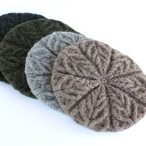 Berretto beige in lana merino da donna, berretto francese, cappello invernale, berretto lavorato a mano in lana, berretto in lana Beibe, copricapo caldo, berretto lavorato a maglia francese